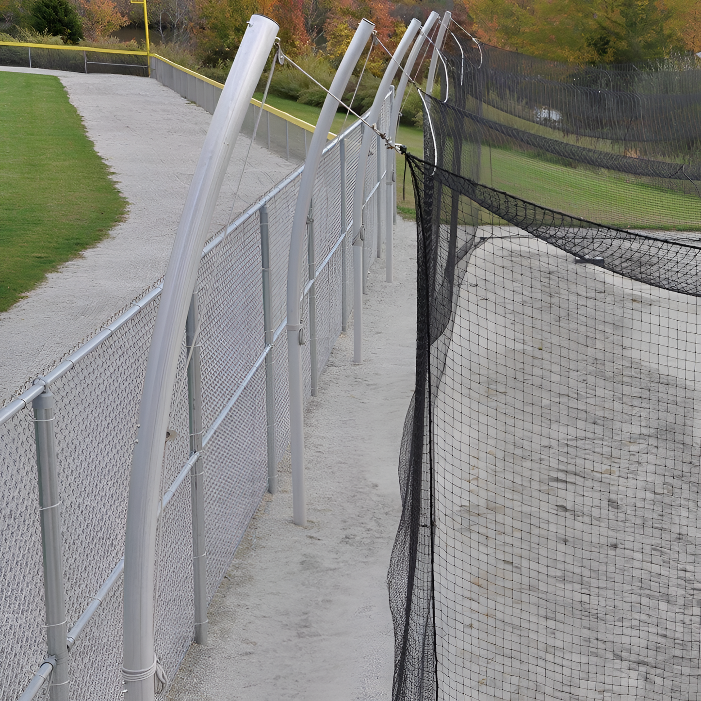 Jaypro Batting Tunnel Frame – Professional Outdoor (70') – Single | Heavy-Duty In-Ground Cage Frame for Baseball & Softball (PROTF-70)