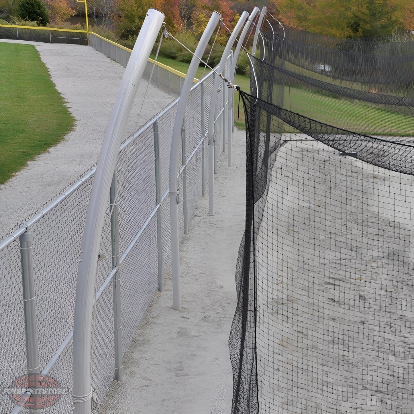 Jaypro Batting Tunnel Frame – Professional Outdoor (70') – Single | Heavy-Duty In-Ground Cage Frame for Baseball & Softball (PROTF-70) - JoySportStore