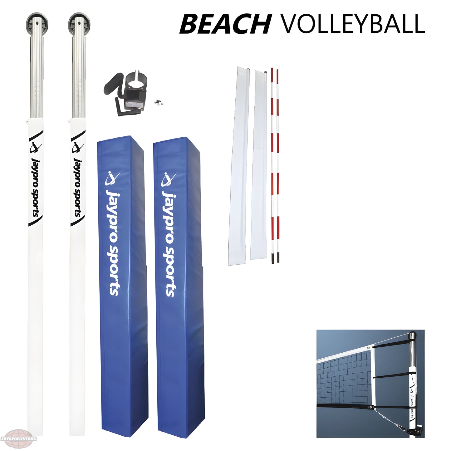 Jaypro Beach Volleyball System – 3‑1/2″ Ground Sleeve | NFHS/NCAA/USVBA Official (OBV300‑OFF) - JoySportStore