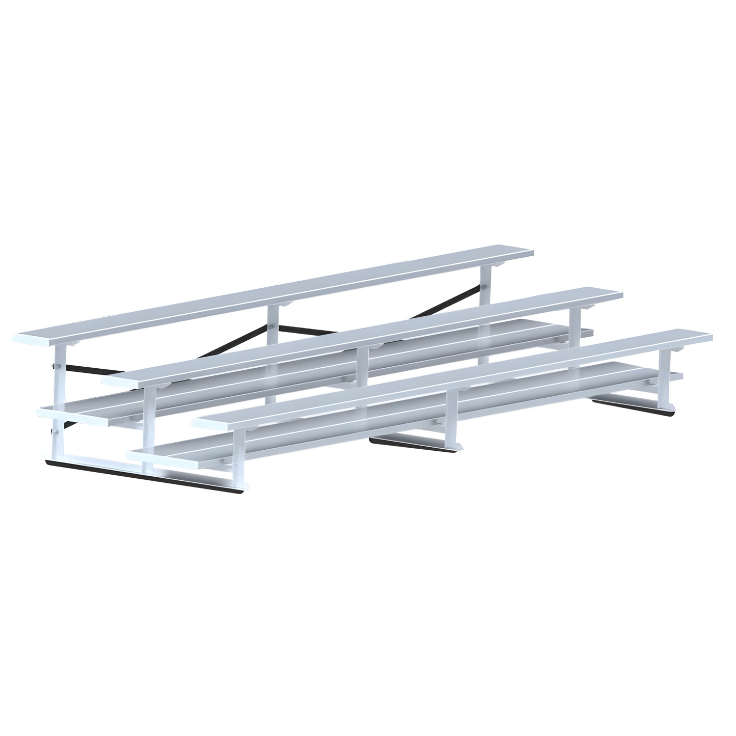 Jaypro Bleacher – 15' (3 Row, Double Foot Plank) | All-Aluminum Bleacher for Outdoor Sports Fields – BLDP-3AL