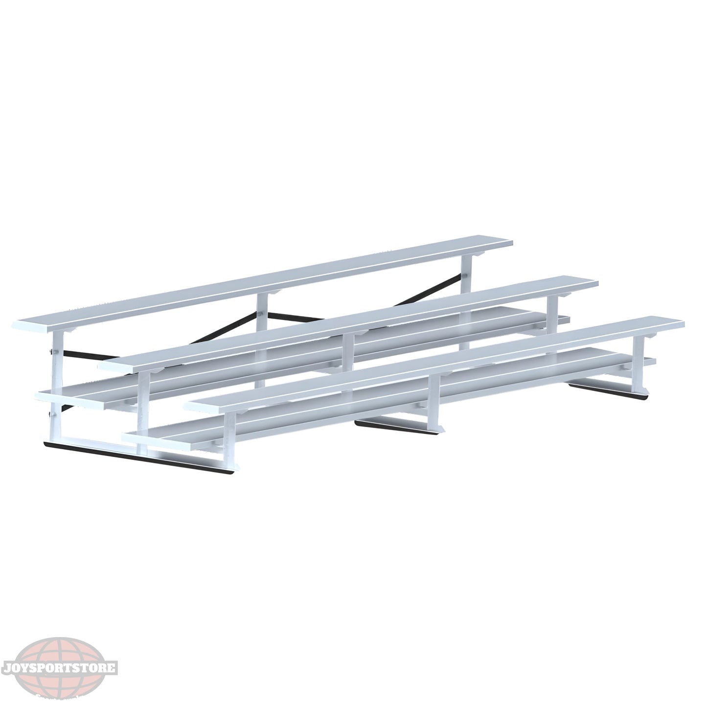 Jaypro Bleacher – 15' (3 Row, Double Foot Plank) | All-Aluminum Bleacher for Outdoor Sports Fields – BLDP-3AL - JoySportStore