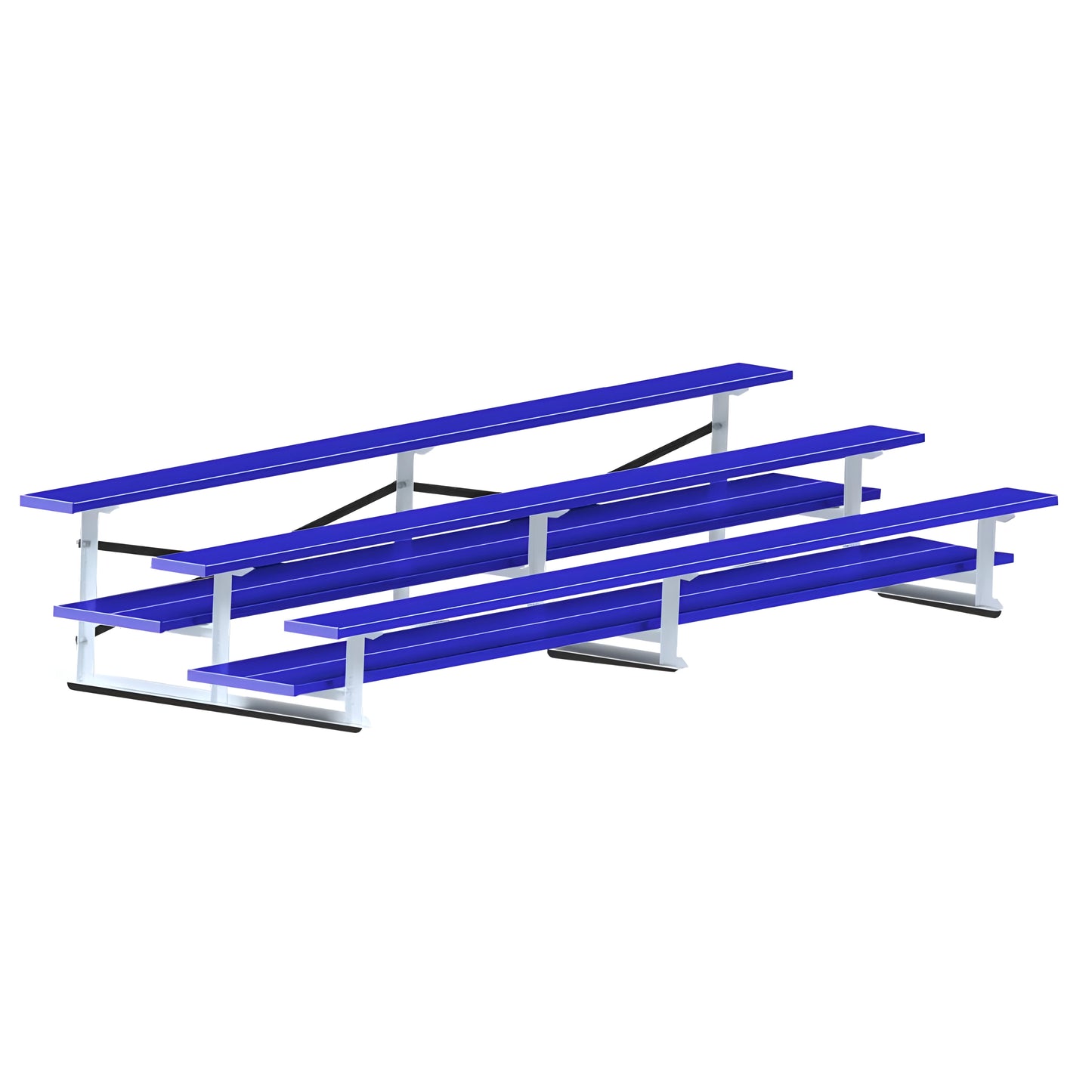 Jaypro Bleacher – 15' (3 Row, Double Foot Plank) – All-Aluminum Powder-Coated Outdoor Seating | Model: BLDP-3ALPC - JoySportStore