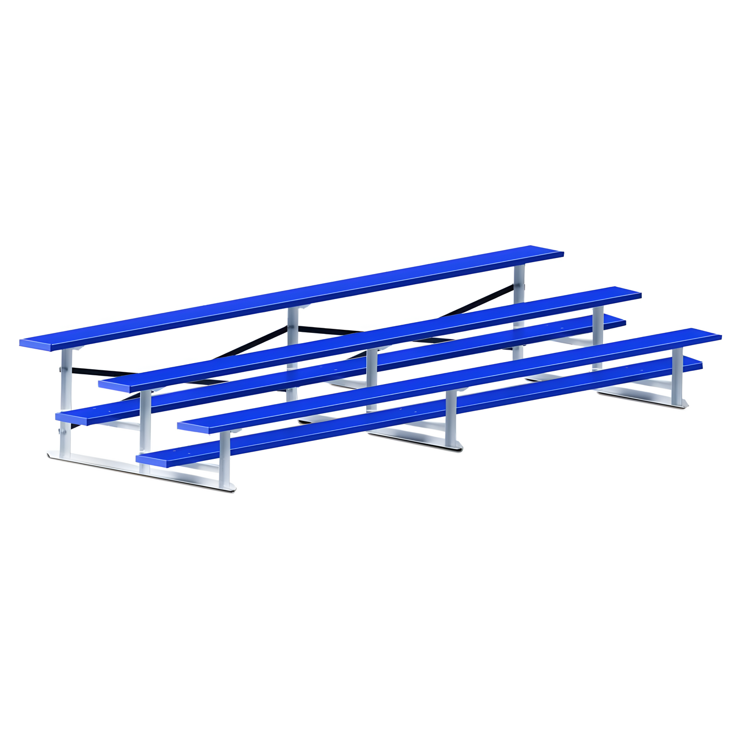 Jaypro Bleacher – 15' (3 Row, Single Foot Plank) – All-Aluminum Powder-Coated Outdoor Seating | Model: BLCH-3ALPC