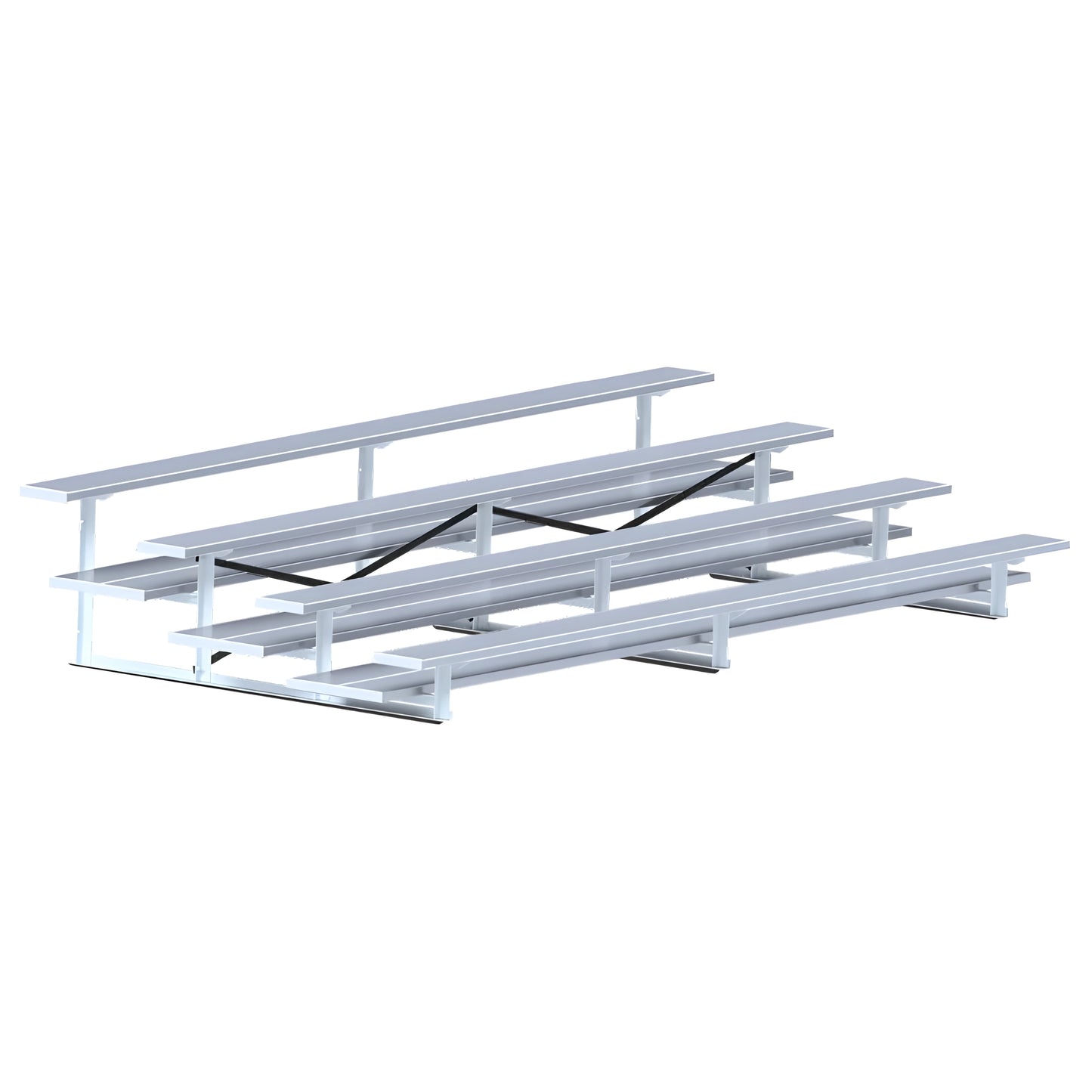 Jaypro Bleacher – 15' (4 Row - Double Foot Plank) | Durable, All-Aluminum Seating with Enhanced Safety and Stability (BLDP-4AL) - JoySportStore