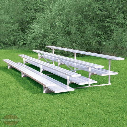 Jaypro Bleacher – 15' (4 Row - Double Foot Plank) | Durable, All-Aluminum Seating with Enhanced Safety and Stability (BLDP-4AL) - JoySportStore