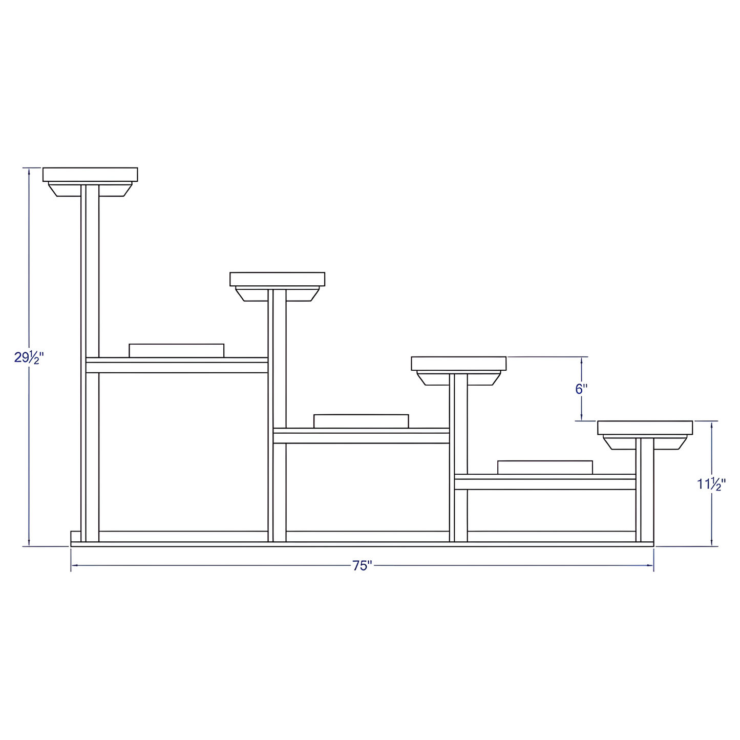 Jaypro Bleacher – 15' (4 Row, Single Foot Plank) | All-Aluminum, Compact Bleacher for Outdoor and Indoor Seating – BLCH-4AL