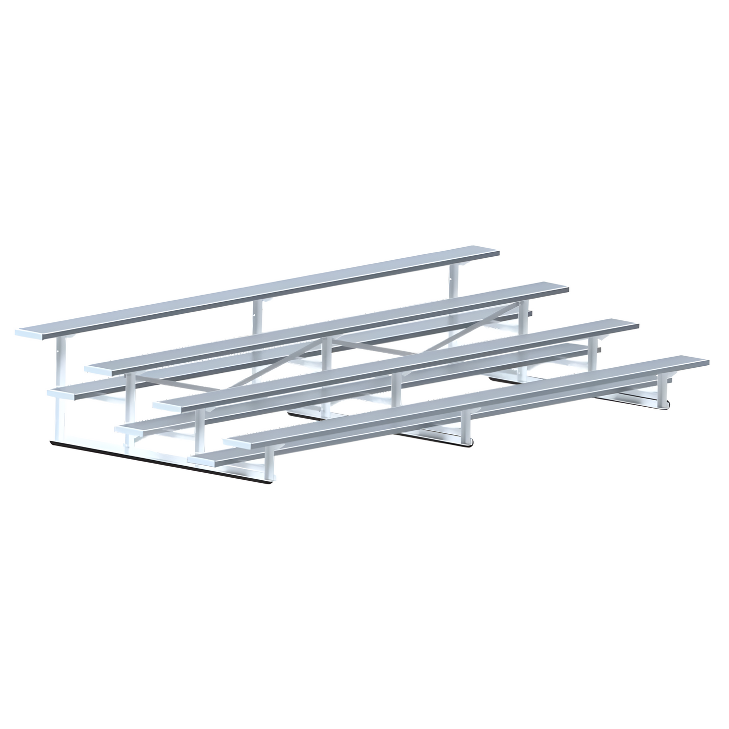 Jaypro Bleacher – 15' (4 Row, Single Foot Plank) | All-Aluminum, Compact Bleacher for Outdoor and Indoor Seating – BLCH-4AL