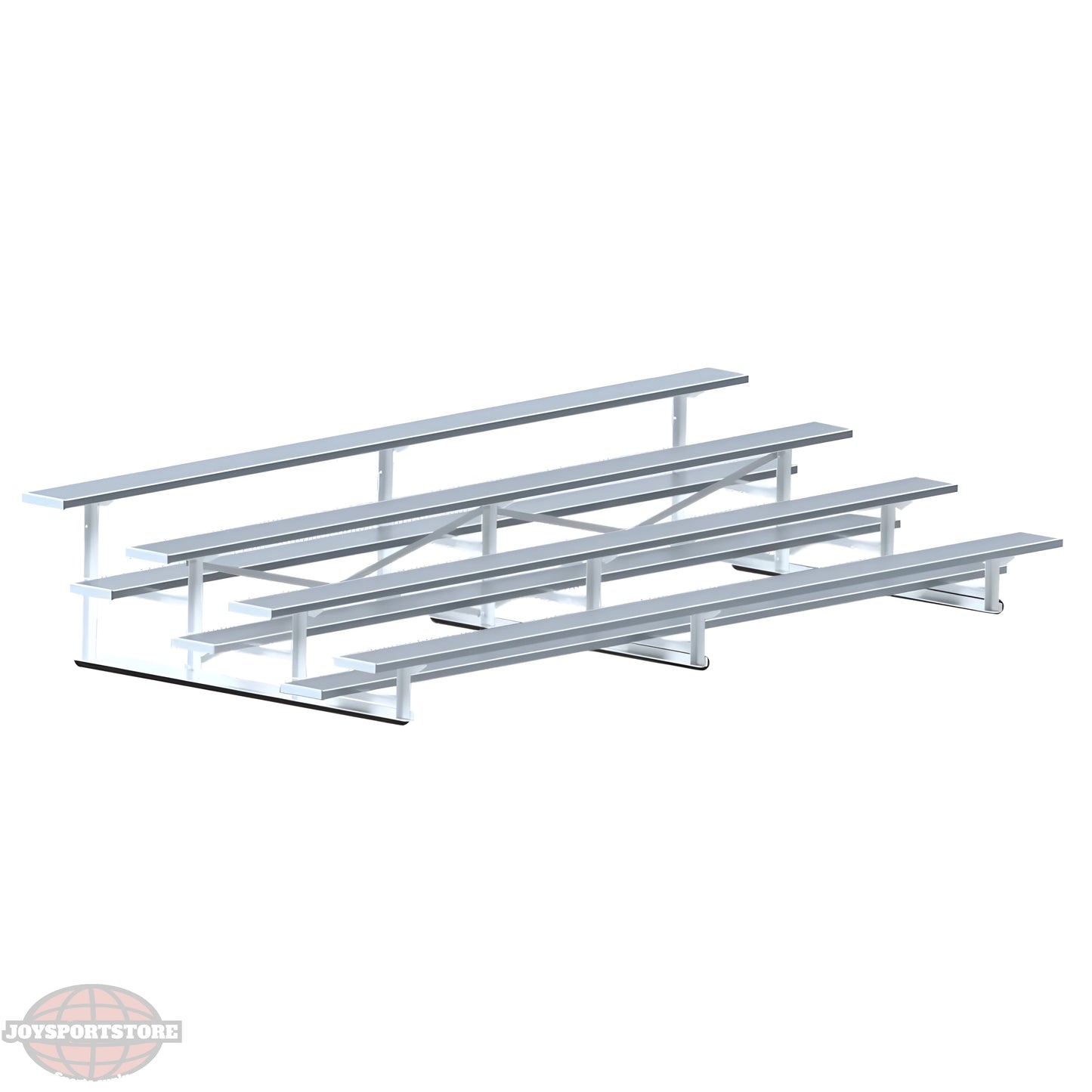 Jaypro Bleacher – 15' (4 Row, Single Foot Plank) | All-Aluminum, Compact Bleacher for Outdoor and Indoor Seating – BLCH-4AL - JoySportStore