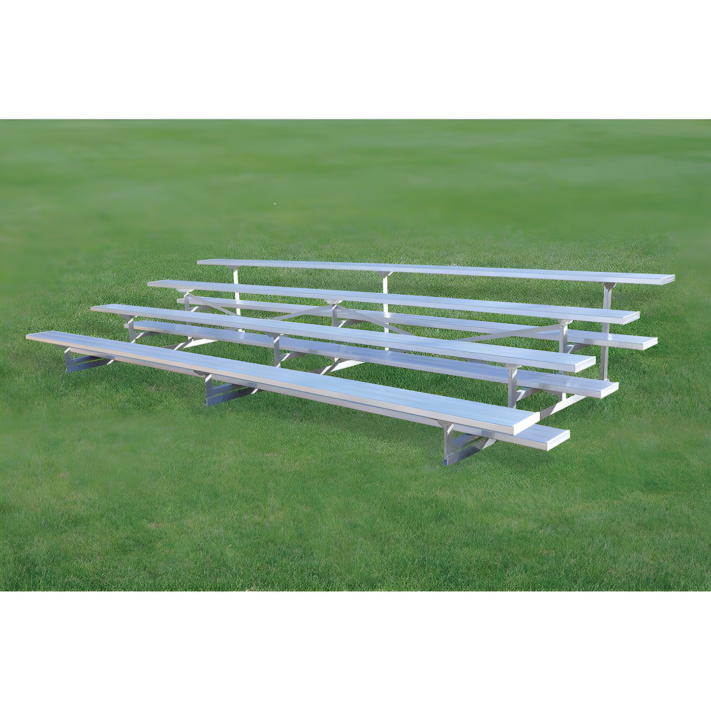 Jaypro Bleacher – 15' (4 Row, Single Foot Plank) | All-Aluminum, Compact Bleacher for Outdoor and Indoor Seating – BLCH-4AL