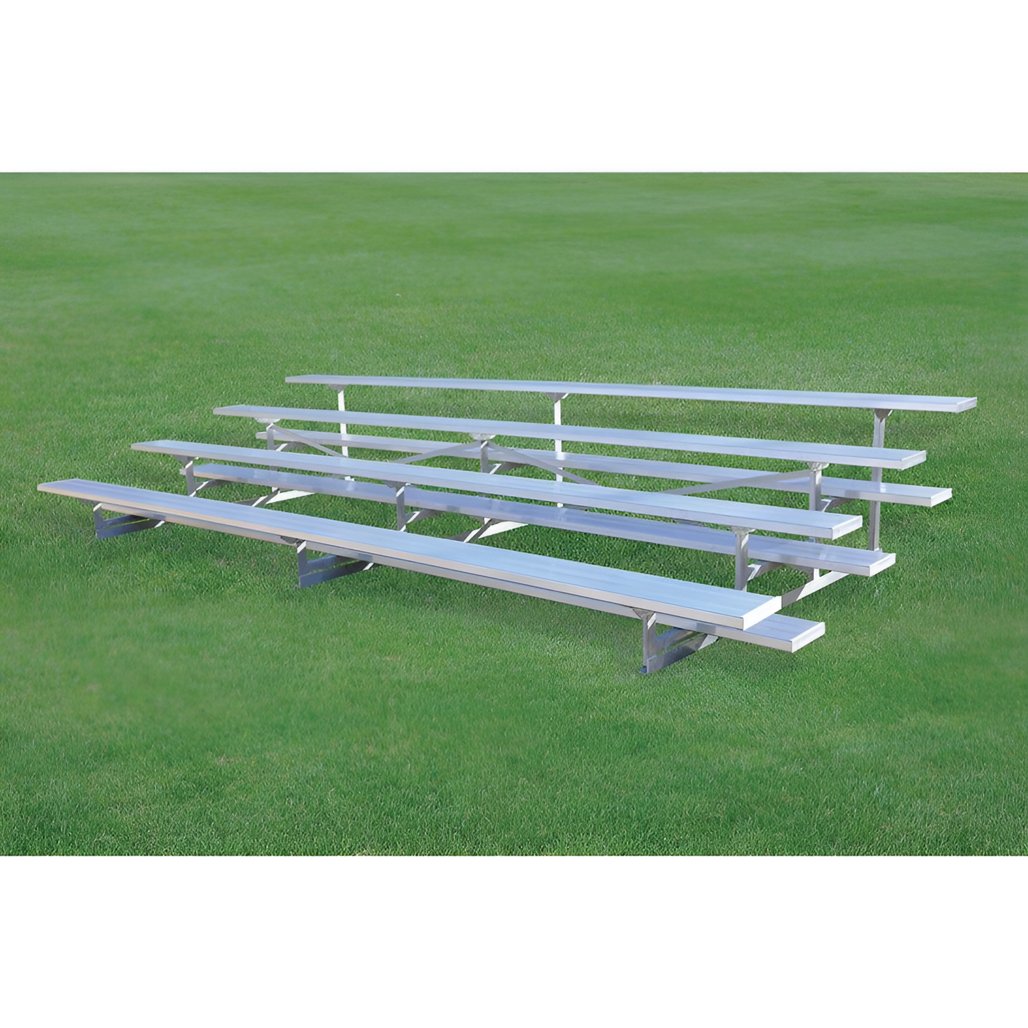 Jaypro Bleacher – 15' (4 Row, Single Foot Plank) | All-Aluminum, Compact Bleacher for Outdoor and Indoor Seating – BLCH-4AL