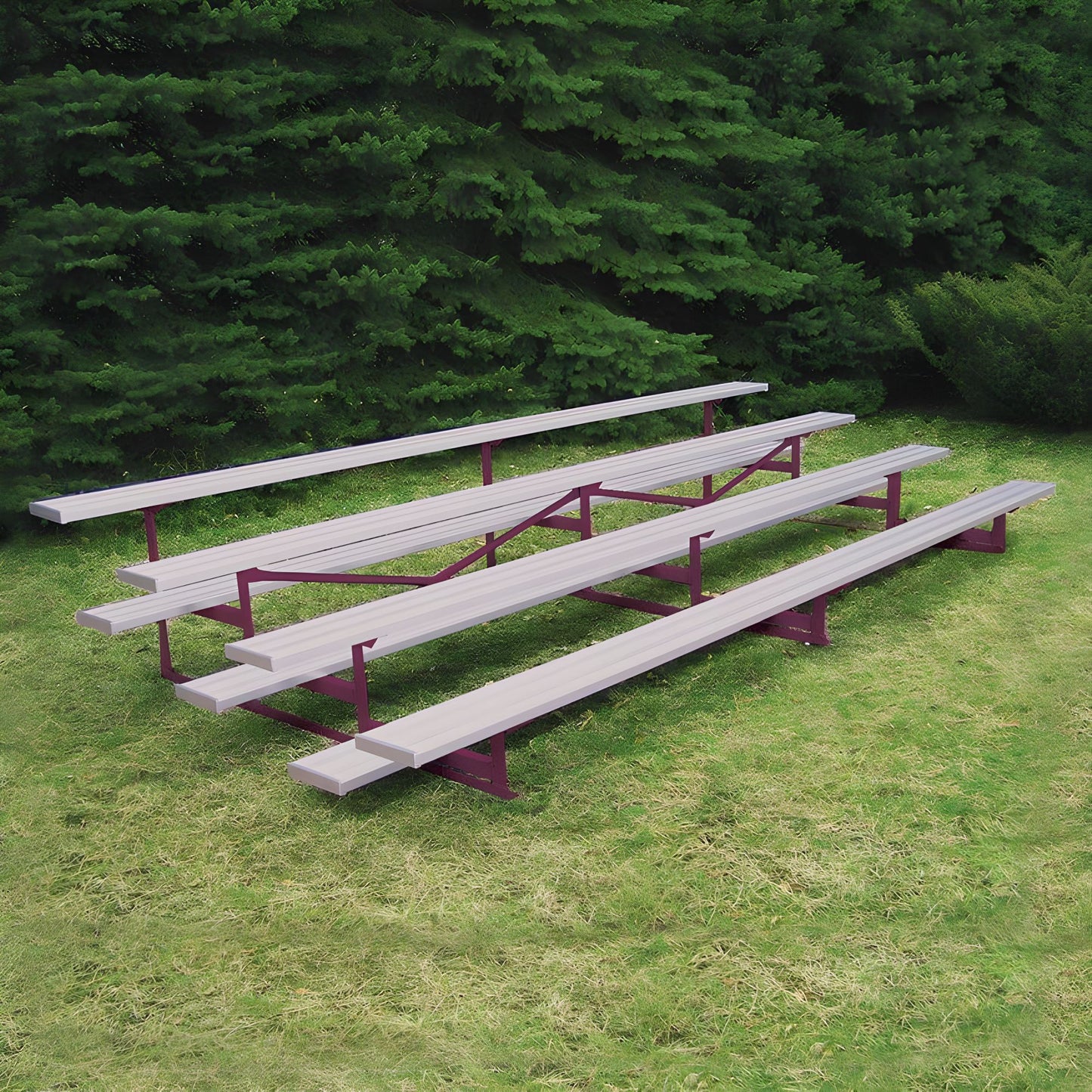 Jaypro Bleacher – 15' (4 Row, Single Foot Plank) – All-Aluminum Powder-Coated Outdoor Seating | Model: BLCH-4ALPC