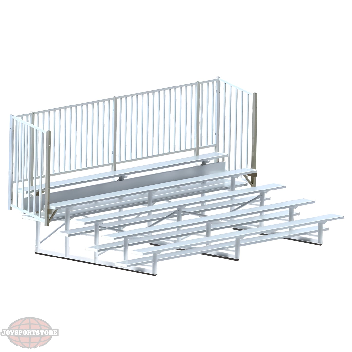 Jaypro Bleacher – 15' (5 Row, Single Foot Plank, with Guard Rail) – Enclosed Outdoor Seating | Model: BLCH-5GR - JoySportStore