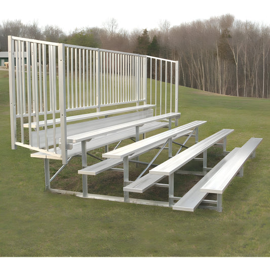 Jaypro Bleacher – 15' (5 Row, Single Foot Plank, with Guard Rail) – Enclosed Outdoor Seating | Model: BLCH-5GR - JoySportStore