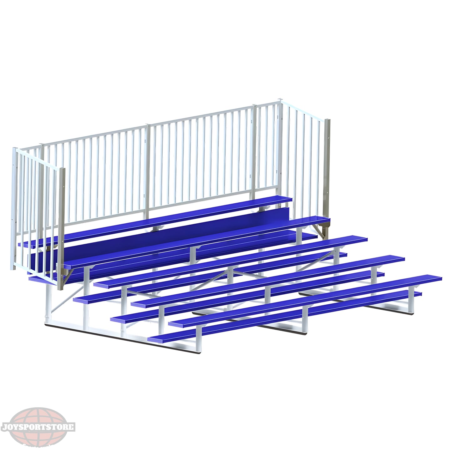 Jaypro 15' Bleacher – 5 Row, Single Foot Plank with Guard Rail – Enclosed, Powder Coated | BLCH-5GRPC - JoySportStore