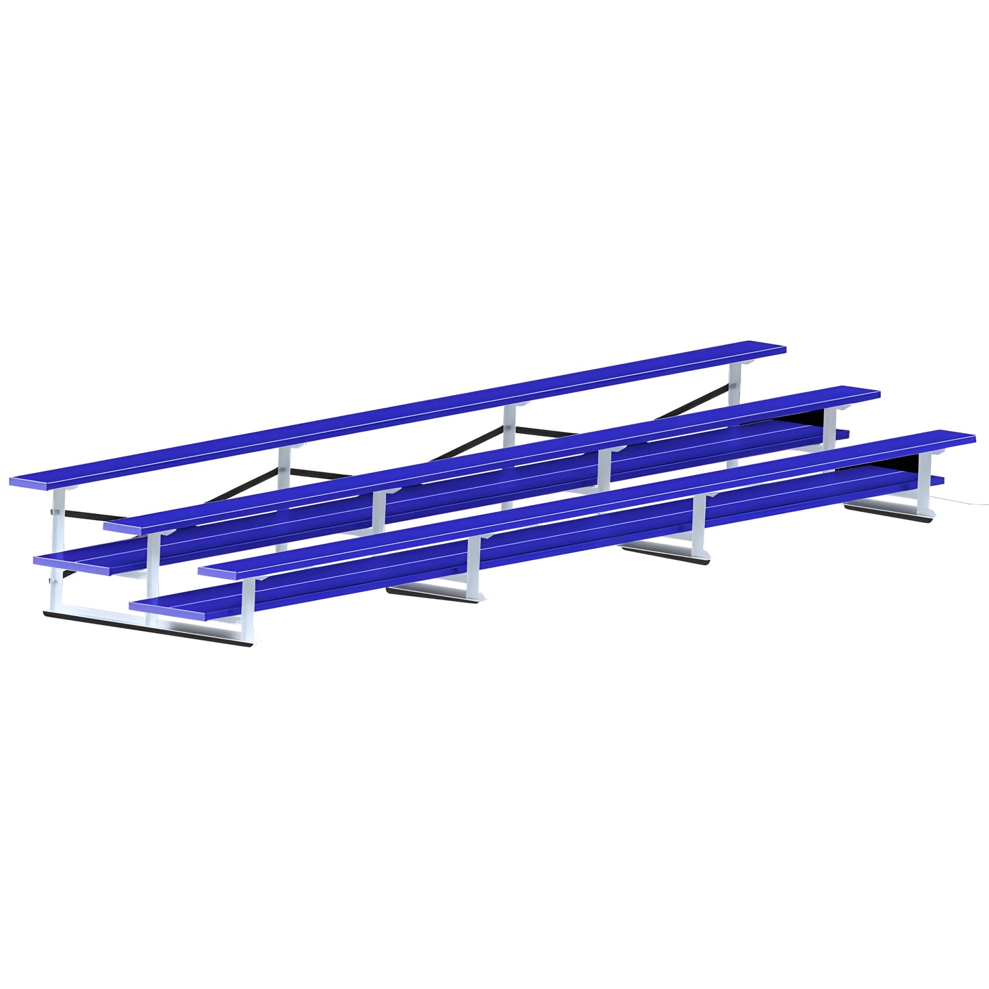 Jaypro Bleacher – 21' (3 Row, Double Foot Plank) – All-Aluminum Powder-Coated Outdoor Seating | Model: BLDP-321ALPC - JoySportStore