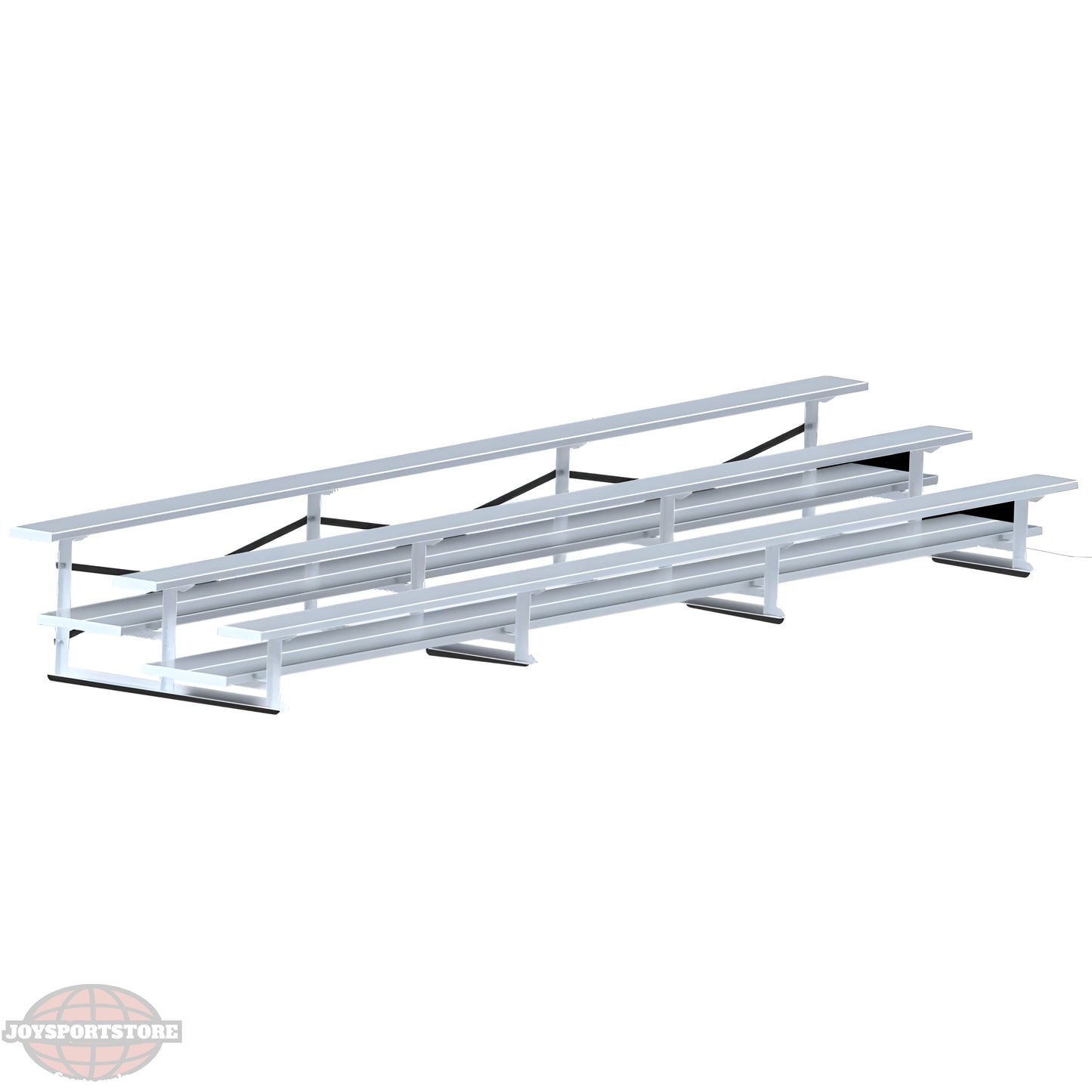 Jaypro Bleacher – 21' (3 Row, Double Foot Plank) | All-Aluminum Outdoor Seating for Schools and Sports Fields – BLDP-321AL - JoySportStore