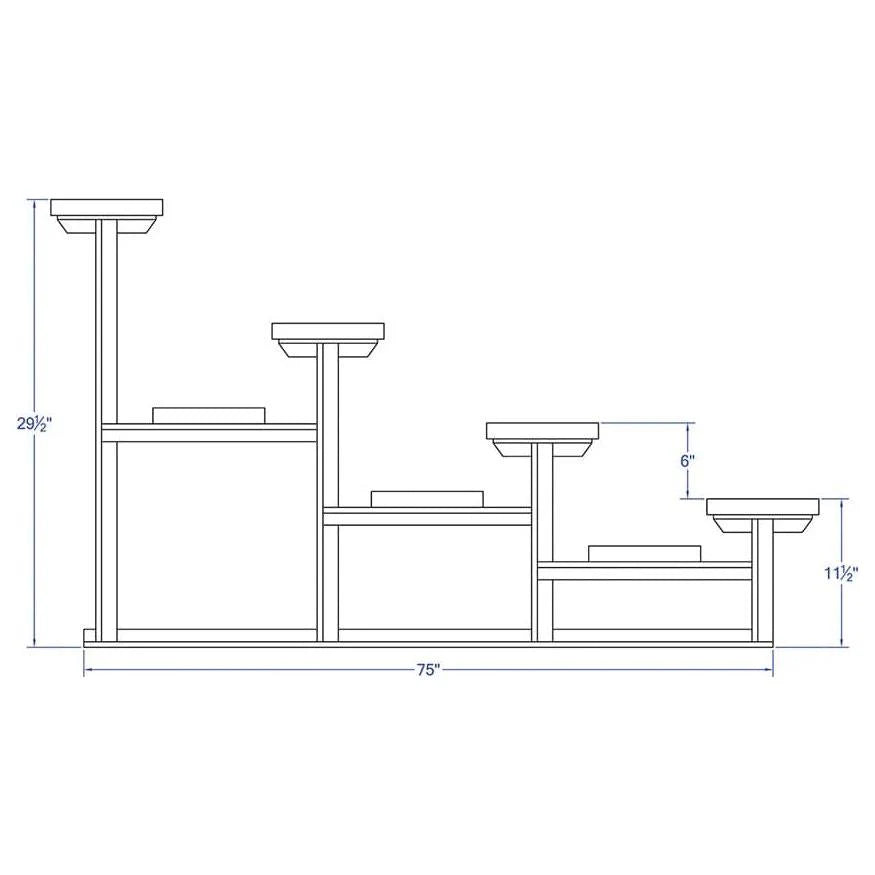 Jaypro Bleacher – 21' (4 Row, Single Foot Plank) – All-Aluminum Powder-Coated Outdoor Seating | Model: BLCH-421ALPC