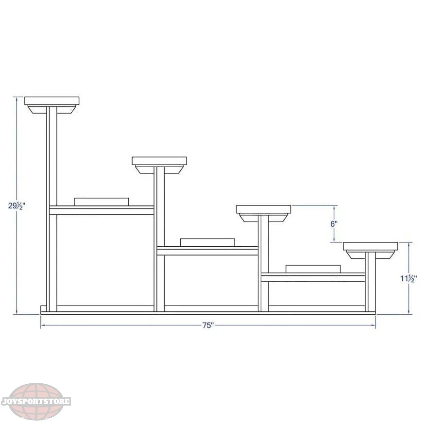Jaypro Bleacher – 21' (4 Row, Single Foot Plank) – All-Aluminum Powder-Coated Outdoor Seating | Model: BLCH-421ALPC - JoySportStore