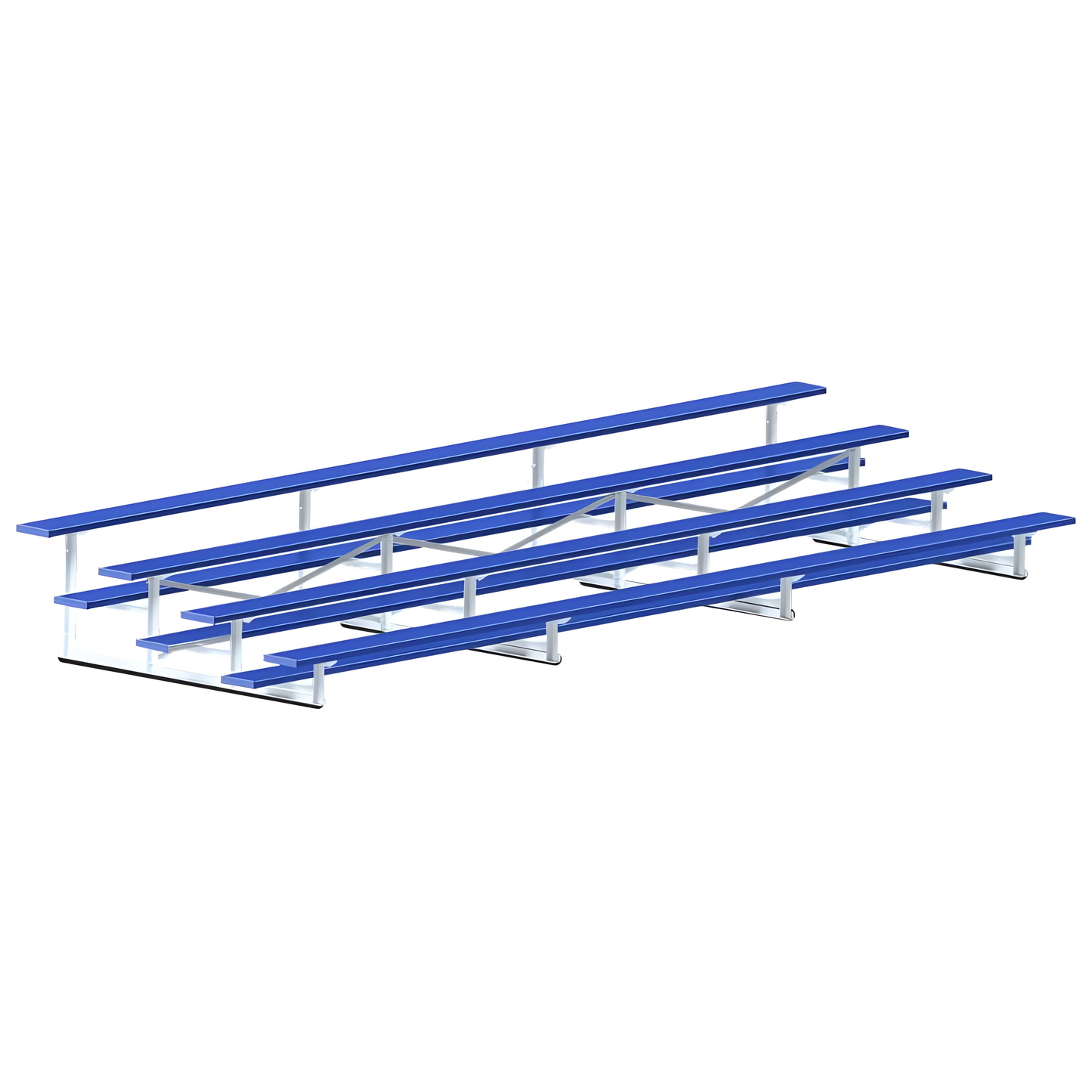 Jaypro Bleacher – 21' (4 Row, Single Foot Plank) – Powder-Coated Outdoor Aluminum Seating | Model: BLCH-421PC
