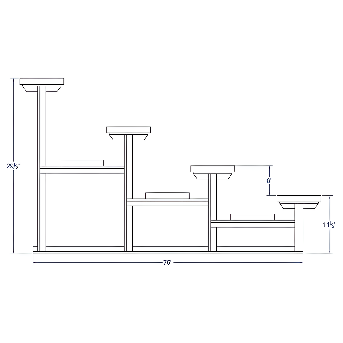 Jaypro Bleacher – 21' (4 Row, Single Foot Plank) – Powder-Coated Outdoor Aluminum Seating | Model: BLCH-421PC