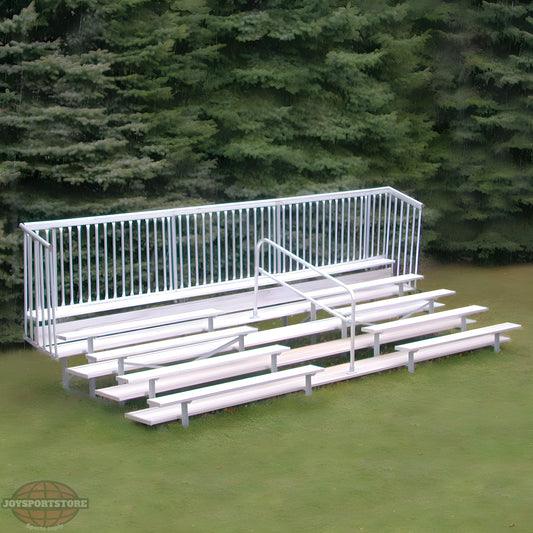Jaypro Bleacher – 21' (5 Row, Single Foot Plank with Guard Rail & Aisle) – Enclosed | Model: BLCH-521ASGR - JoySportStore