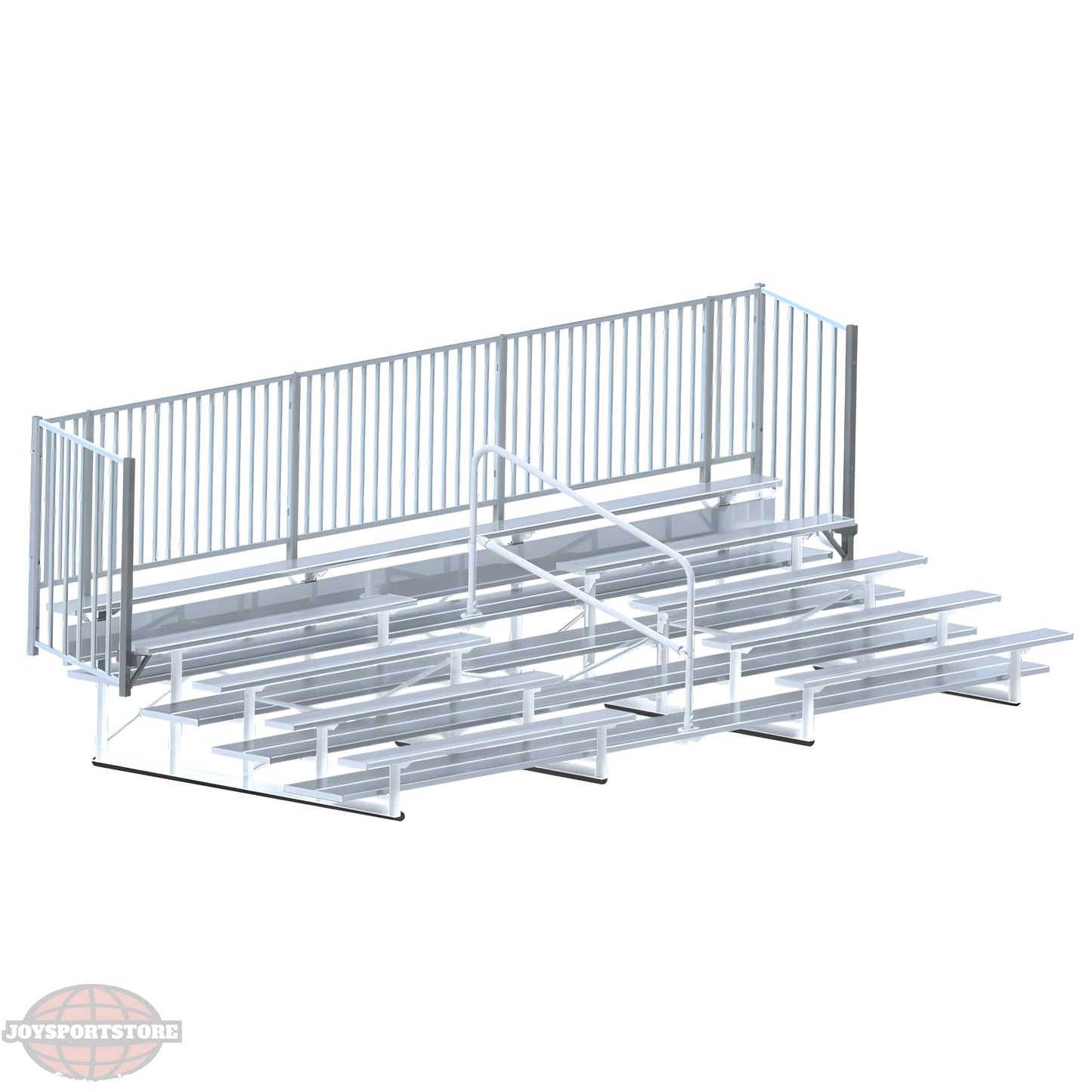 Jaypro Bleacher – 21' (5 Row, Single Foot Plank with Guard Rail & Aisle) – Enclosed | Model: BLCH-521ASGR - JoySportStore