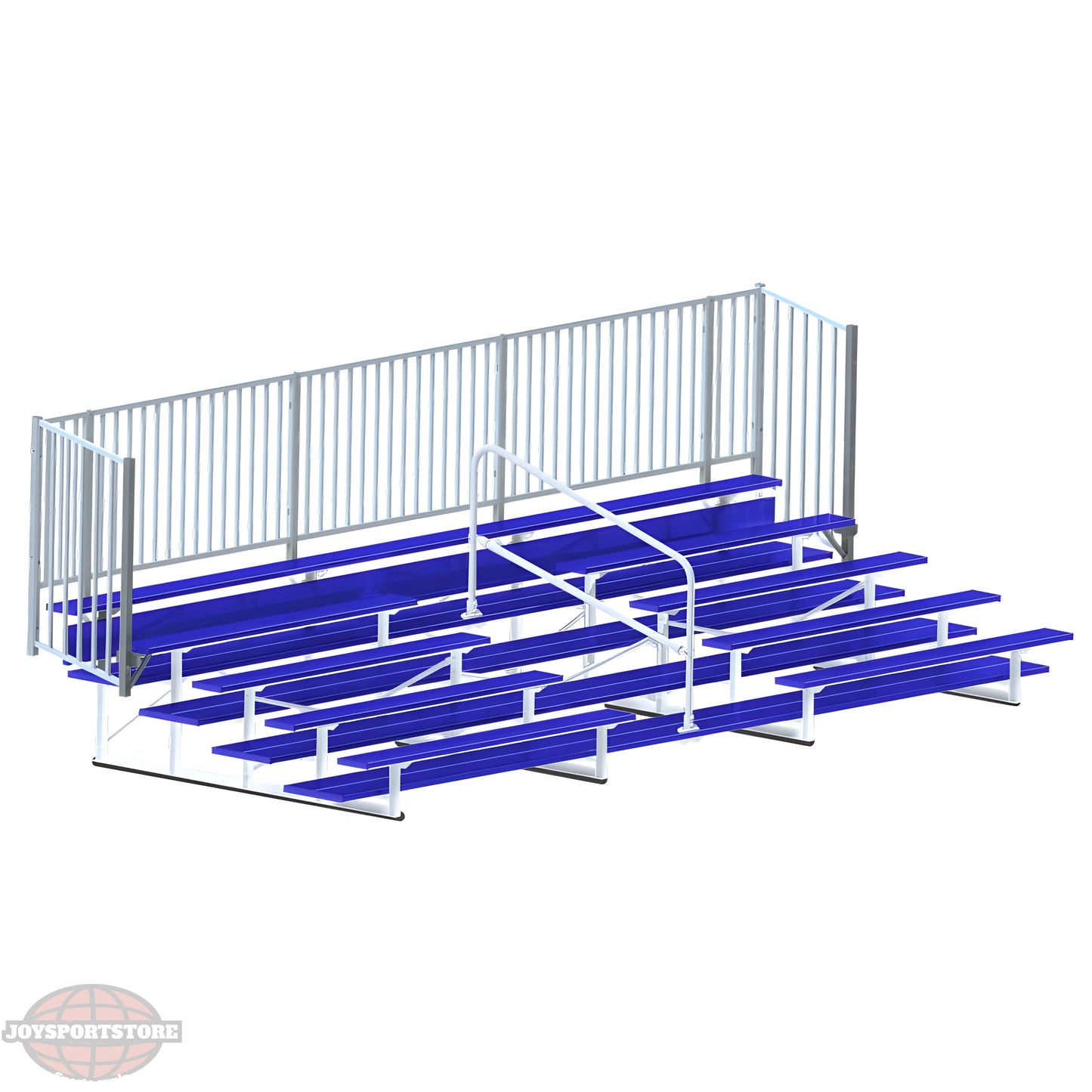 Jaypro Bleacher – 21' | 5 Row Enclosed Bleacher with Aisle, Guard Rail & Powder-Coated Frame (BLCH-521ASGRPC) - JoySportStore