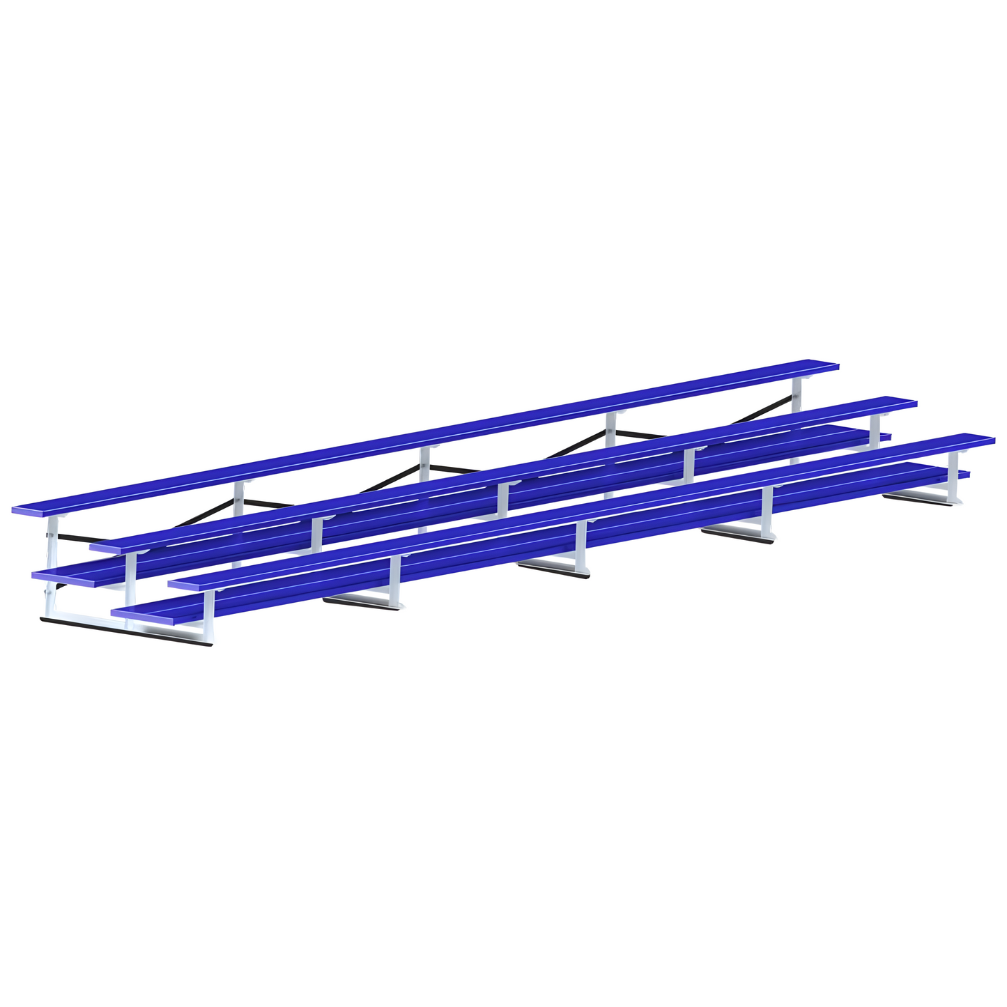 Jaypro Bleacher – 27' (3 Row, Double Foot Plank) – All-Aluminum Powder-Coated Outdoor Seating | Model: BLDP-327ALPC