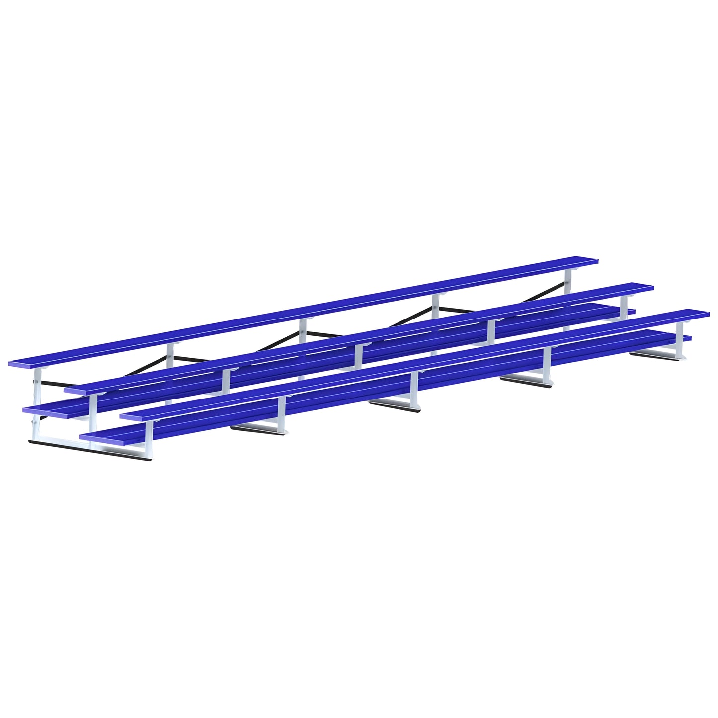 Jaypro Bleacher – 27' (3 Row, Double Foot Plank) – All-Aluminum Powder-Coated Outdoor Seating | Model: BLDP-327ALPC - JoySportStore