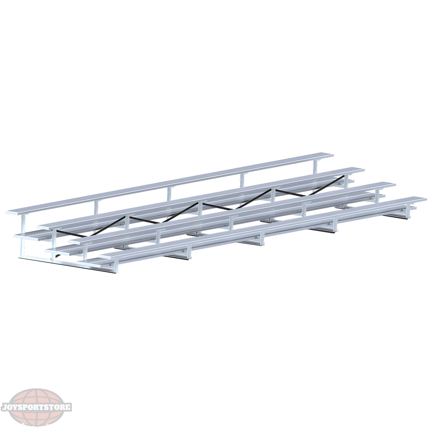 Jaypro Bleacher – 27' (4 Row - Double Foot Plank) | High-Capacity, Weatherproof Seating for Outdoor Events (BLDP-427AL) - JoySportStore