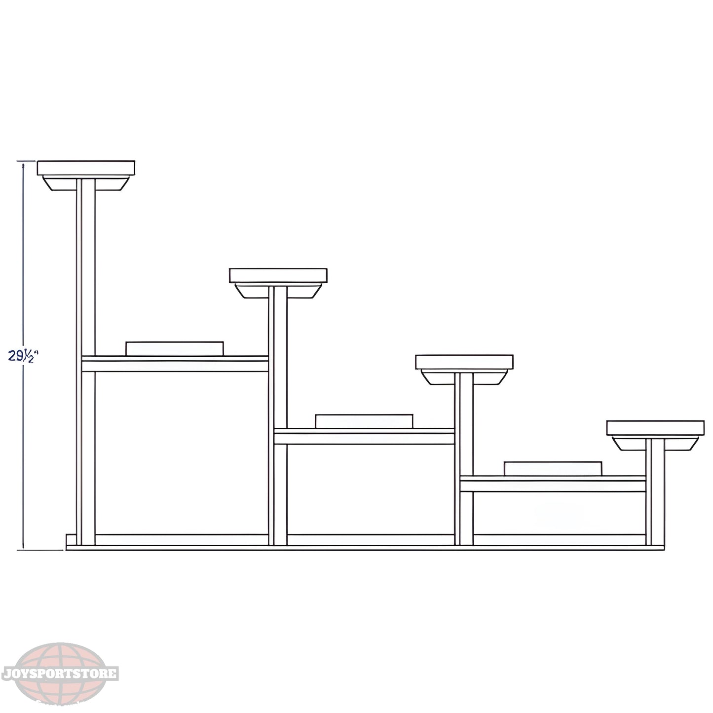 Jaypro Bleacher – 27' (4 Row, Single Foot Plank) | Standard Outdoor Bleacher for Large-Capacity Seating – BLCH-427 - JoySportStore