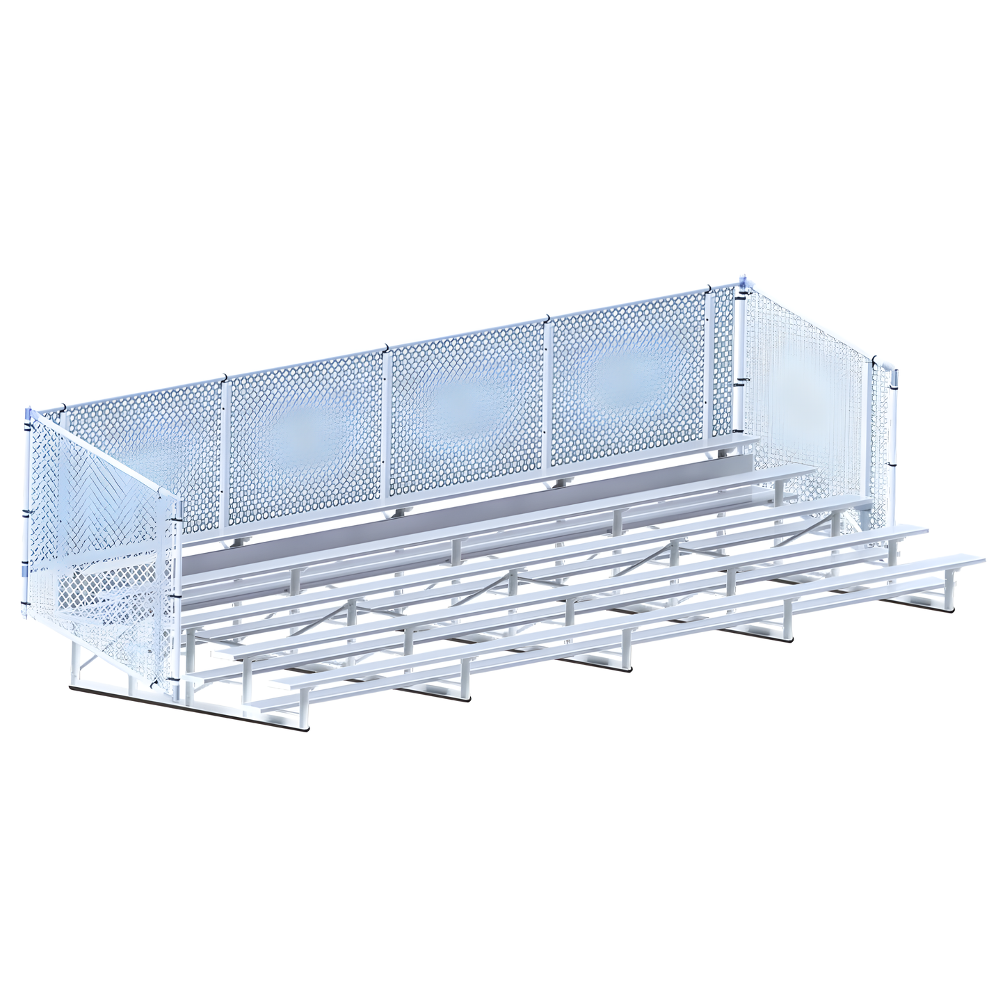 Jaypro Bleacher – 27' (5 Row, Single Foot Plank with Chain Link Rail) – Enclosed | Model: BLCH-527C