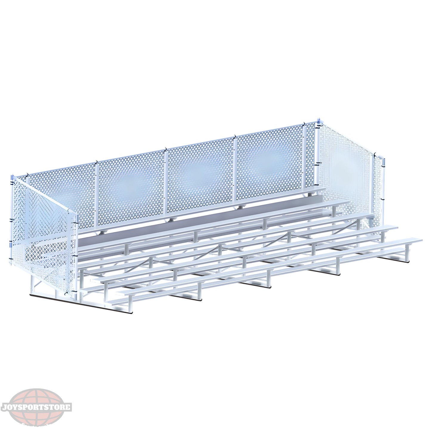 Jaypro Bleacher – 27' (5 Row, Single Foot Plank with Chain Link Rail) – Enclosed | Model: BLCH-527C - JoySportStore