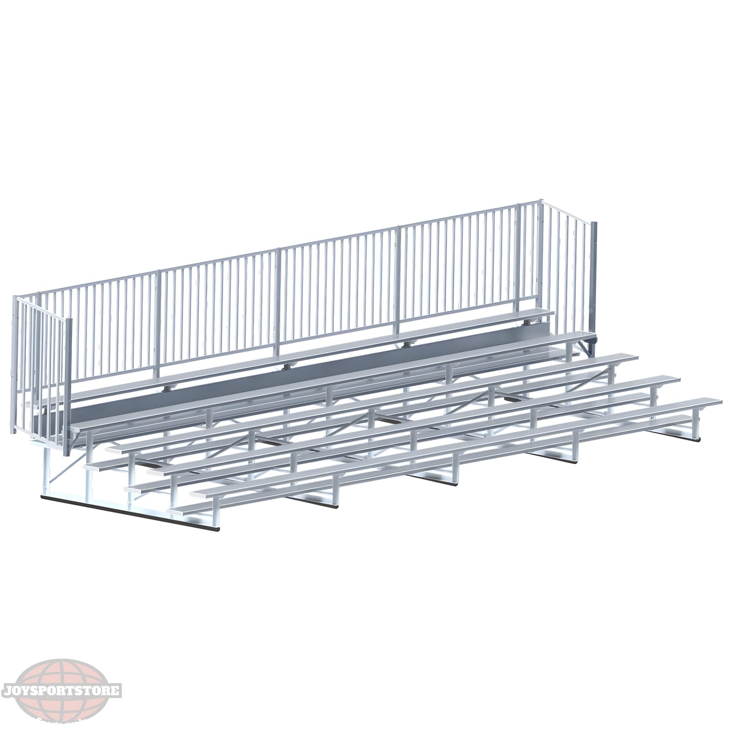Jaypro Bleacher – 27' (5 Row, Single Foot Plank, with Guard Rail) – Enclosed Outdoor Seating | Model: BLCH-527GR - JoySportStore