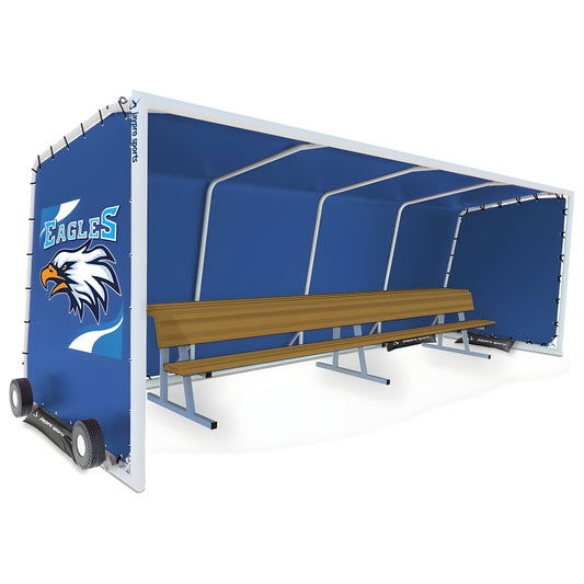 Jaypro Club Team Shelter - Portable - Aluminum Frame with Weather Resistant Covering - 10 Seat CTS-18 Jaypro