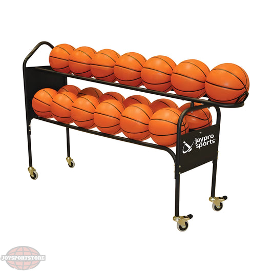 Jaypro Deluxe Training Ball Rack – 19 Ball Capacity | Heavy‑Duty Rolling Cart for Courts & Gyms (DTBR‑19) - JoySportStore