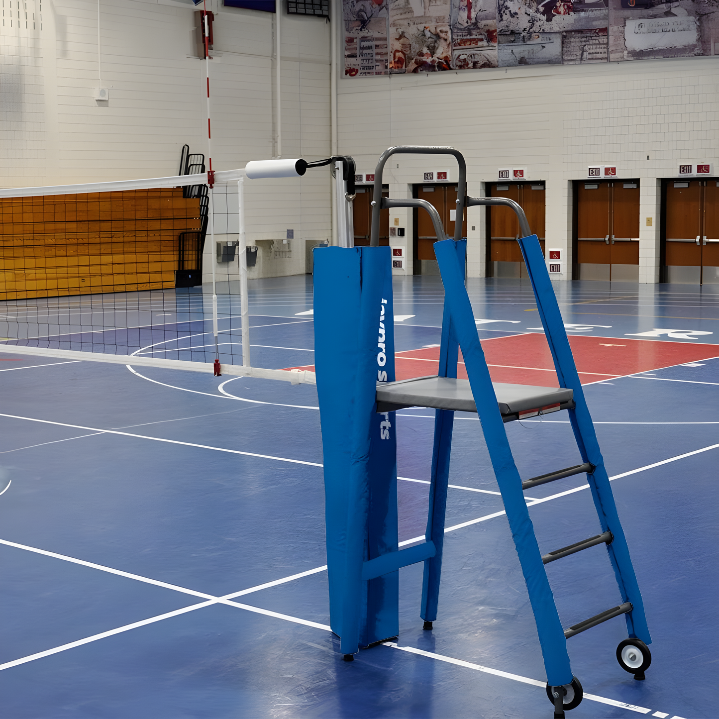 Jaypro FeatherLite Volleyball System Deluxe Package – 3" Floor Sleeve | Lightweight Aluminum Posts with Net, Pads, Antennas & Gauge – PVB-4PKGDX