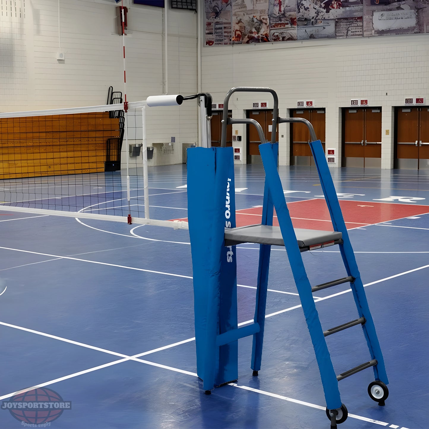 Jaypro FeatherLite Volleyball System Deluxe Package – 3" Floor Sleeve | Lightweight Aluminum Posts with Net, Pads, Antennas & Gauge – PVB-4PKGDX - JoySportStore