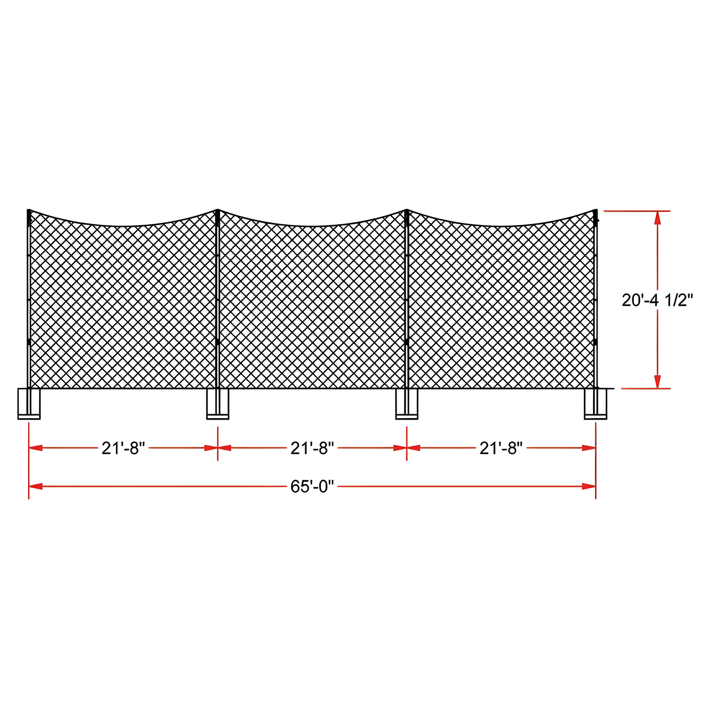 Jaypro FieldPro Soccer Net System | Premium Backstay & Net Support Frame for 6.5' x 18.5' Goals (FNSB-65)