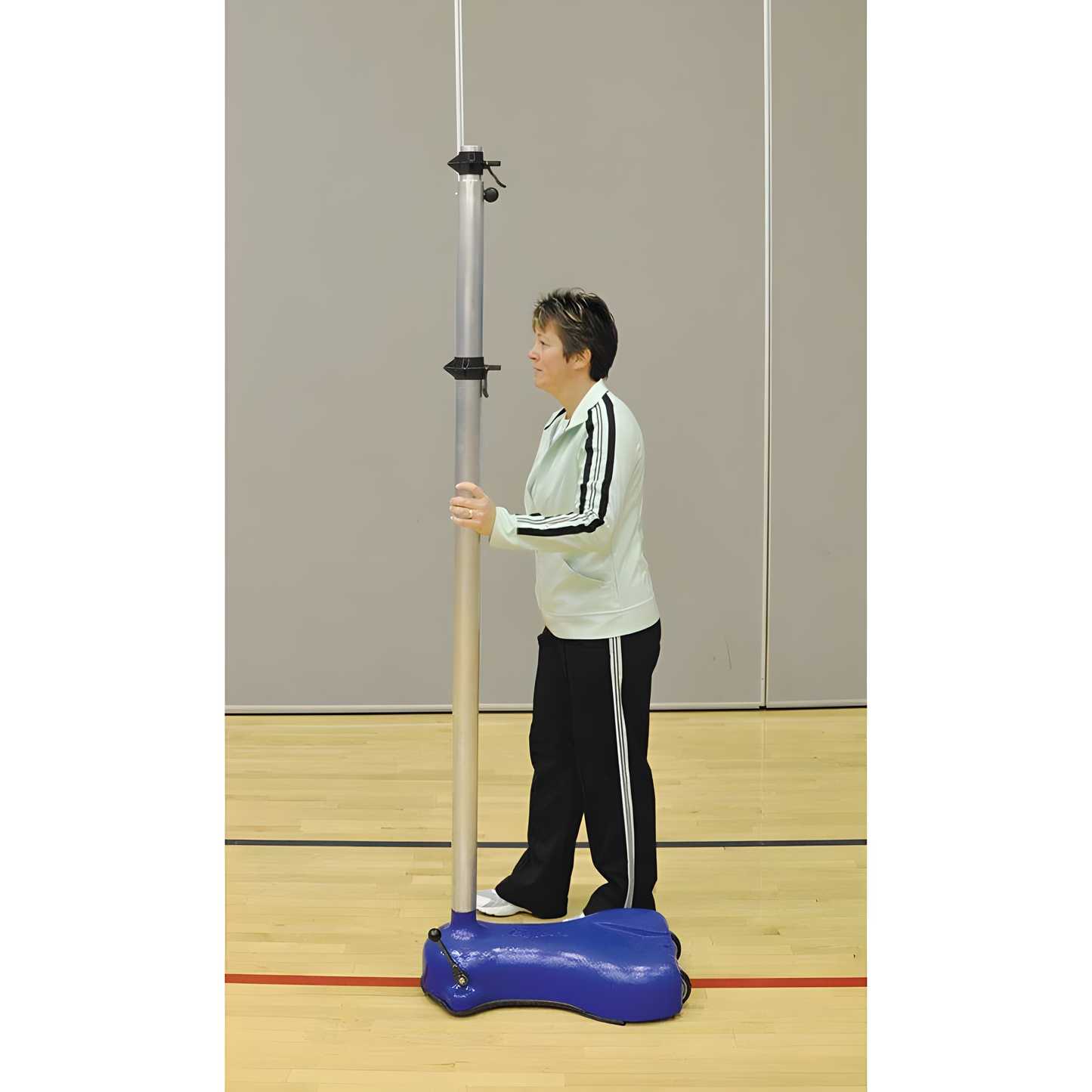 Jaypro GymGlide Recreational Game Package | All-in-One Portable Volleyball & Badminton System for School & Rec Use (GGS-100PKG)