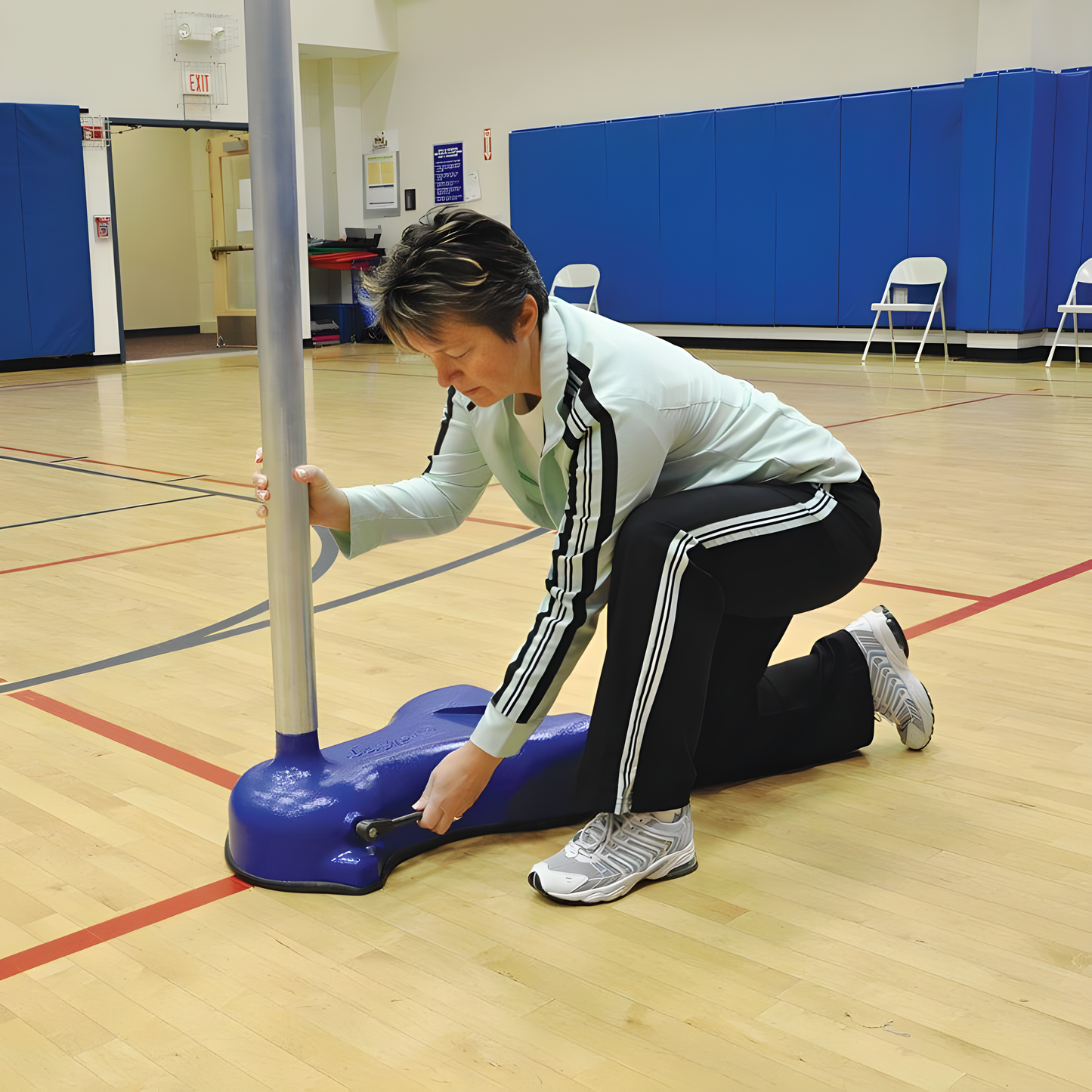 Jaypro GymGlide Recreational Game Standard | Lightweight, Portable Base System for Volleyball, Badminton & More (GGS-100)