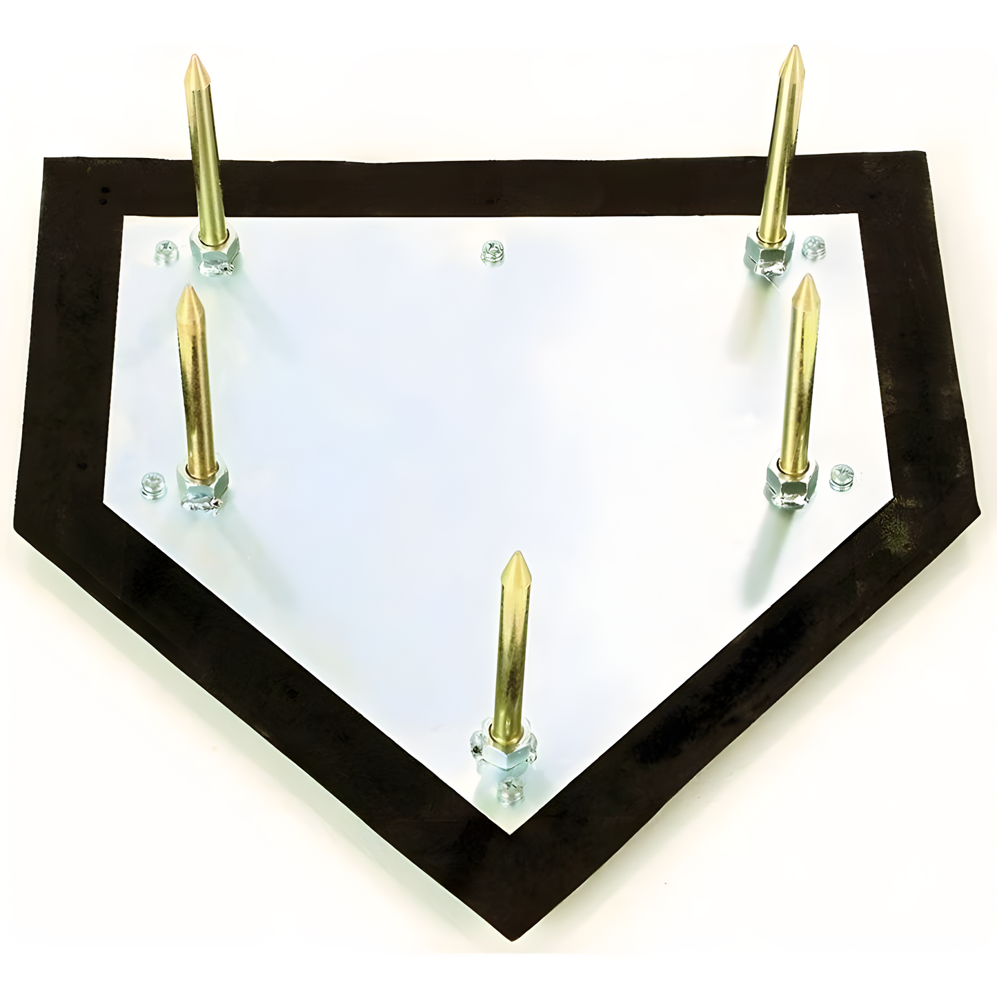 Jaypro Home Plate – Major League (5 Zinc-Plated Spikes) | Pro-Level Rubber Plate for Baseball Fields (HP-250)