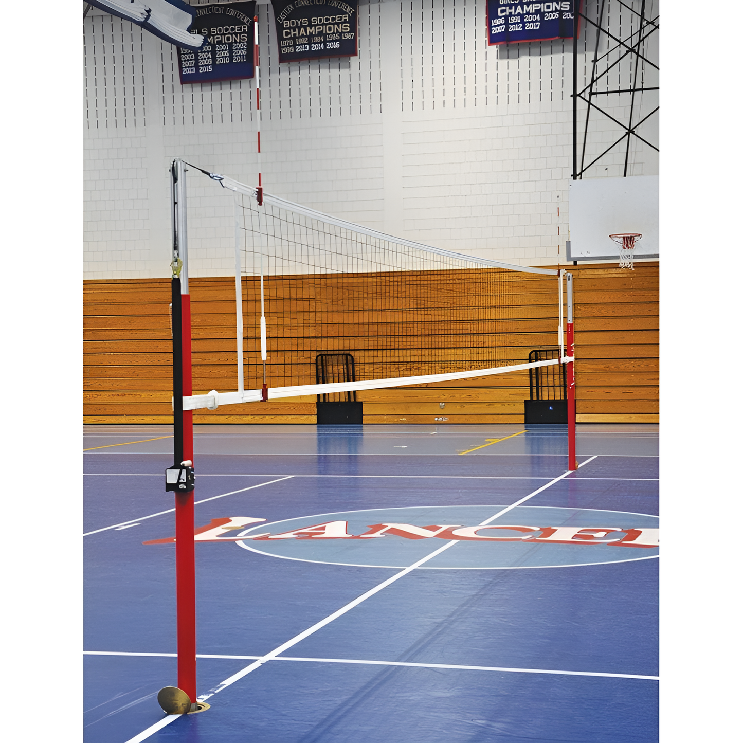 Jaypro Hybrid Steel Volleyball Uprights | Durable, Adjustable Net System for Competitive Play