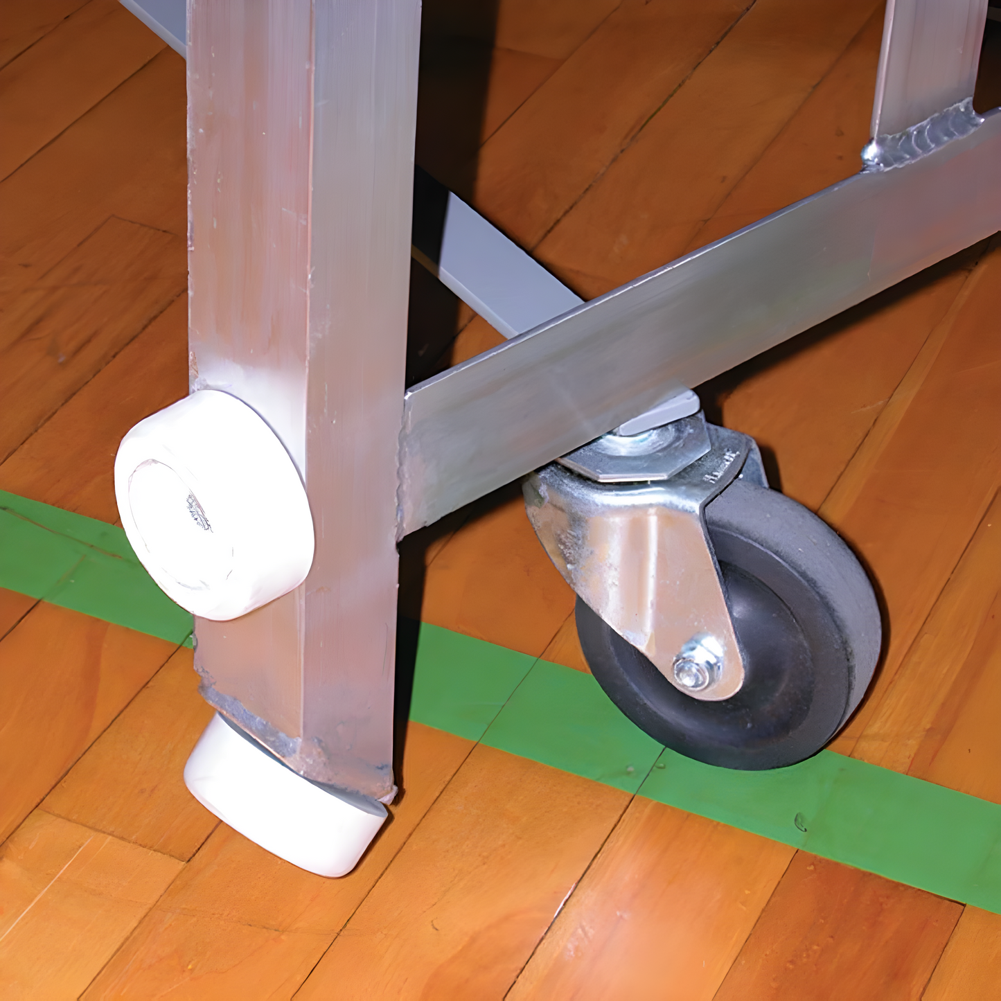 Jaypro Indoor Bleacher – 15' (2 Row, Single Foot Plank) Tip & Roll System | Model: BLCH-2TRG