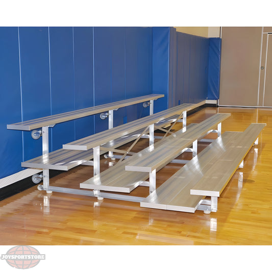 Jaypro Indoor Bleacher – 15' (4 Row, Double Foot Plank) Tip & Roll System | Model: BLDP-4TRG - JoySportStore