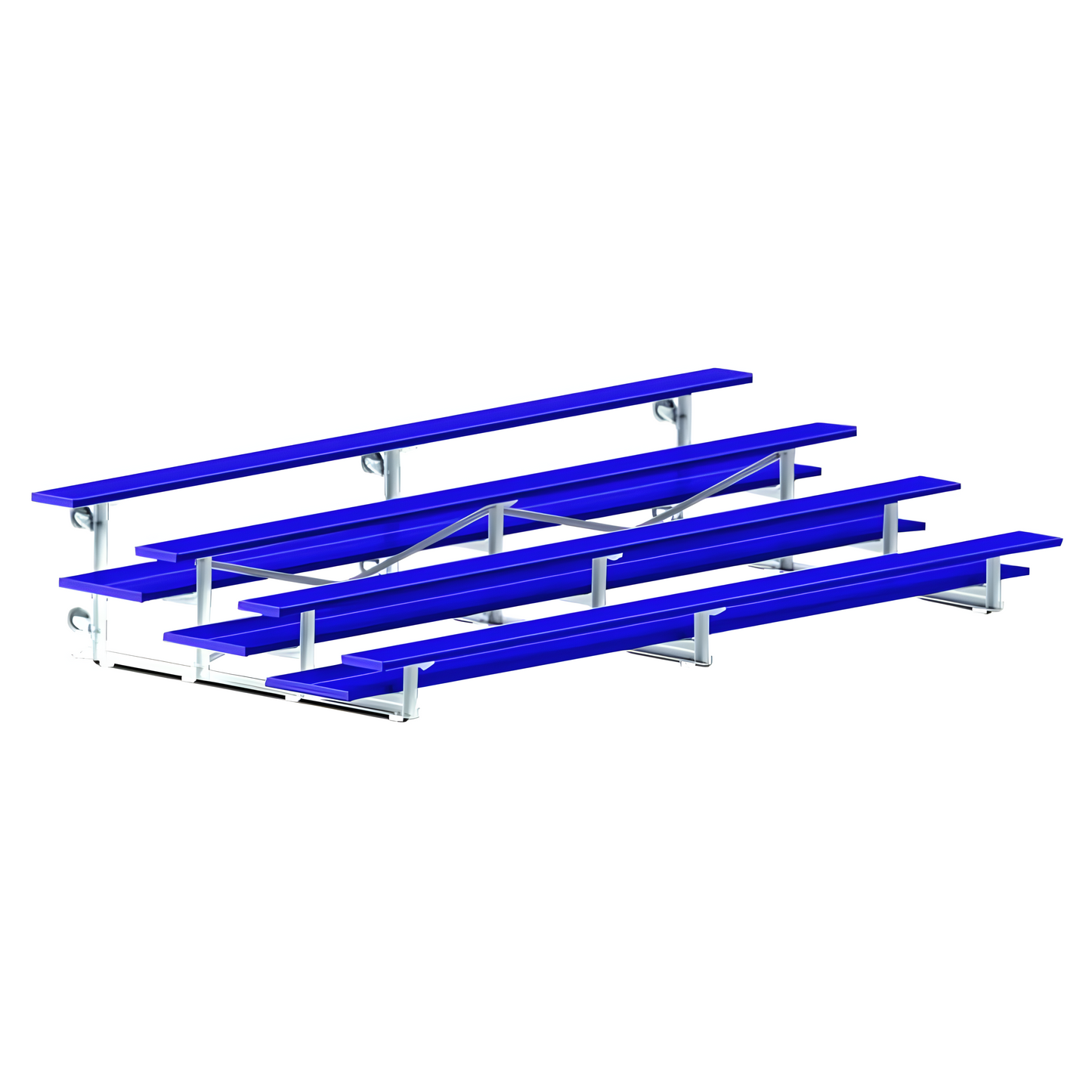 Jaypro Indoor Bleacher – 15 ft, 4‑Row Double‑Foot Plank Tip & Roll Bleacher (Powder‑Coated) (BLDP‑4TRGPC)