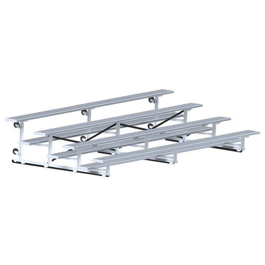Jaypro Indoor Bleacher – 15' (4 Row, Single Foot Plank) Tip & Roll System | Model: BLCH-4TRG - JoySportStore