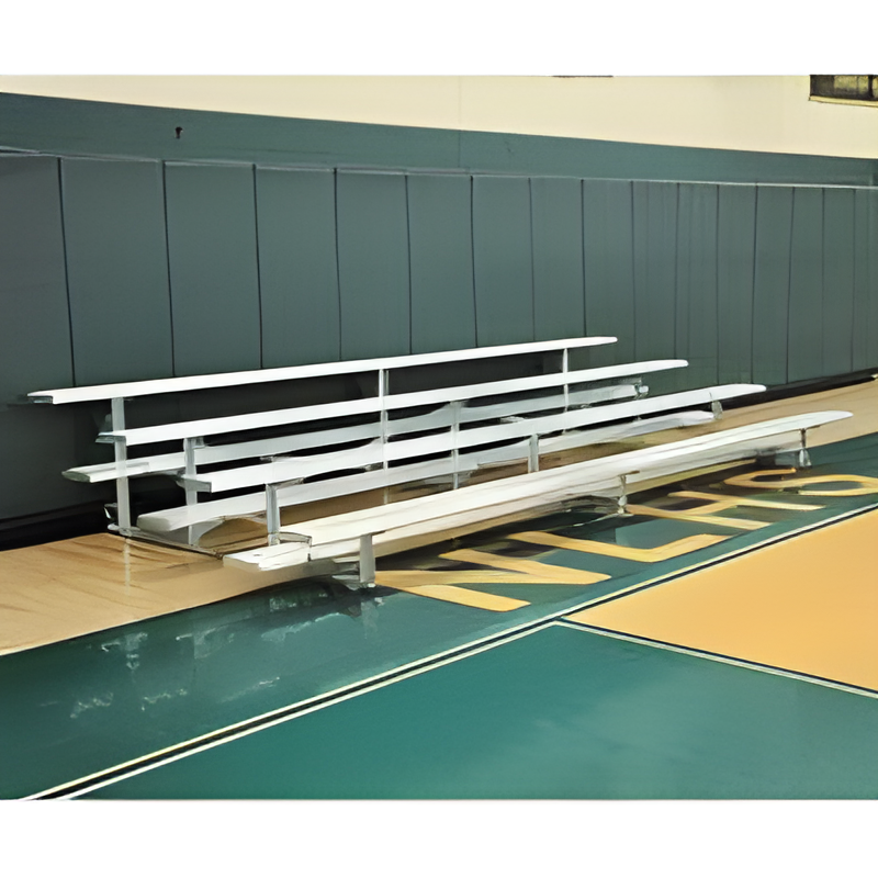 Jaypro Indoor Bleacher – 15' (4 Row, Single Foot Plank) Tip & Roll System | Model: BLCH-4TRG