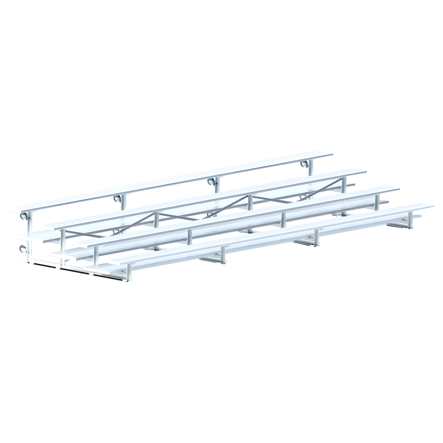 Jaypro Indoor Bleacher – 21' (4 Row, Double Foot Plank) Tip & Roll System | Model: BLDP-421TRG