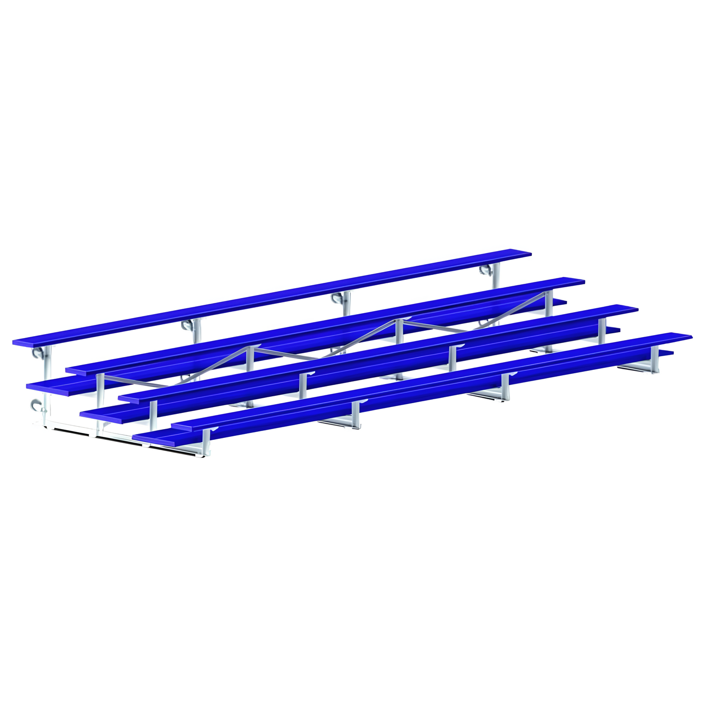 Jaypro Indoor Bleacher – 27' | 4 Row Tip & Roll Bleacher with Double Foot Plank – Powder-Coated Frame (BLDP-427TRGPC)